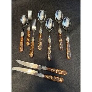 Eme Italy Flatware NAPOLEON TORTOISE  Carmel Brown Vintage Replacement Pieces
